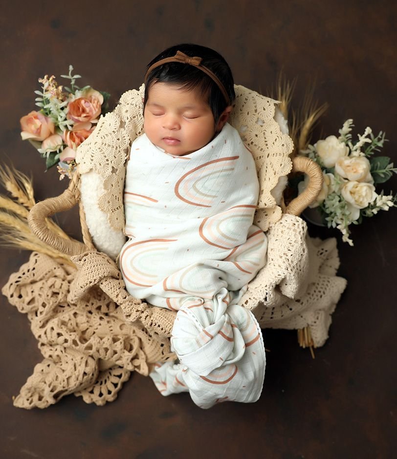 Earthy Rainbow Swaddle